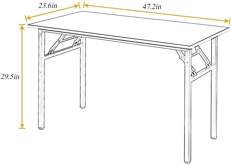 Folding Desk, 47 inch No Assembly Folding Desks for Small Spaces, Sturdy Foldable Computer Desk, Functional Home Office Desks