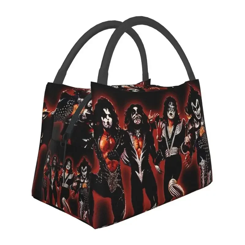 Rock Band Kiss Lunch Boxes Women Heavy Music Thermal Cooler Food Insulated Lunch Bag Office Work Pinic Container