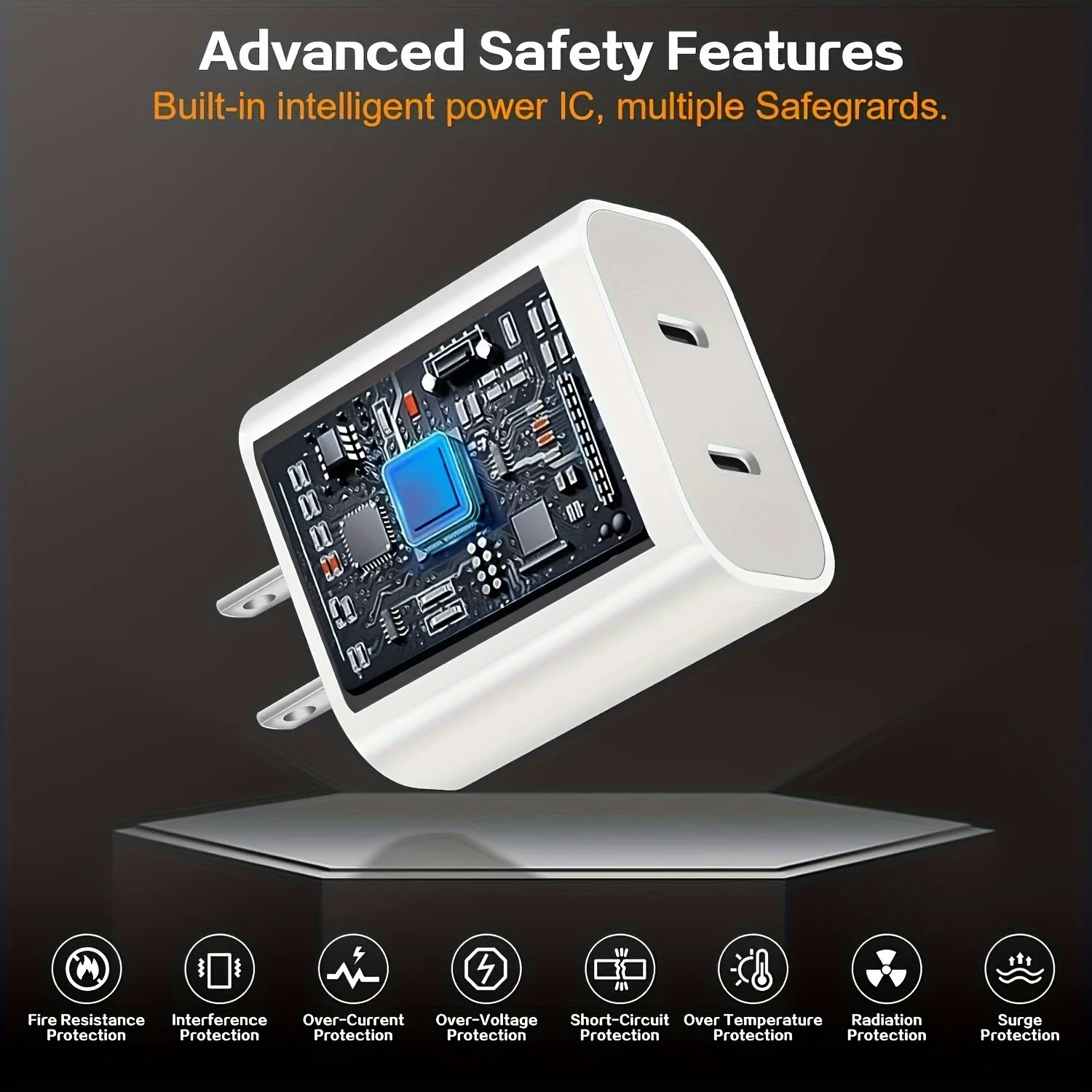 20W Dual Port For Phone16 15 14 Charger With 6X Type-C To Type-C And Type-C To LightningFor iPhone16/15/14/13/12/11/X Series