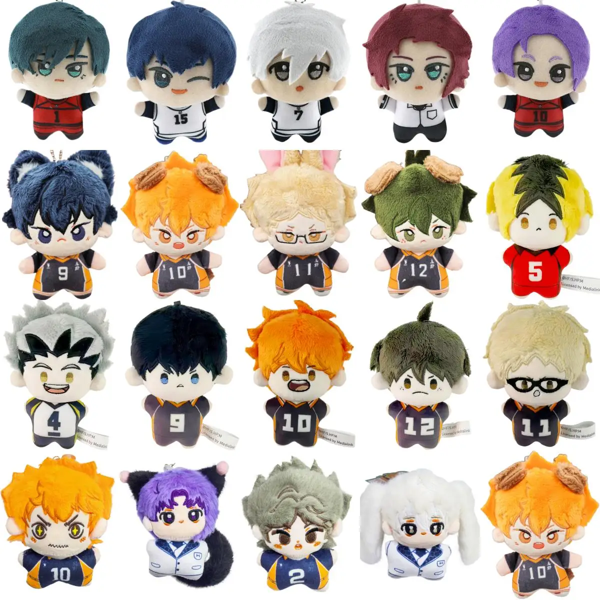 10cm Anime Haikyuu!! Volleyball Boy Blue Lock Kawaii Bag Pendant Keychain Isagi Mikage Reo Rin Itoshi Sae Plush Toy Gift