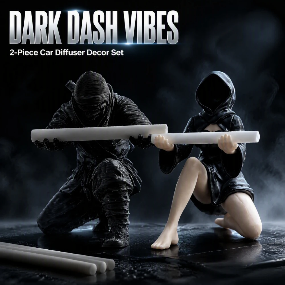 Car Dashboard DIY Decorations 3D Printed Ninja And Resin Sexy Ghost Dark Cool Style with Traceless Glue And Aromatherapy Stick