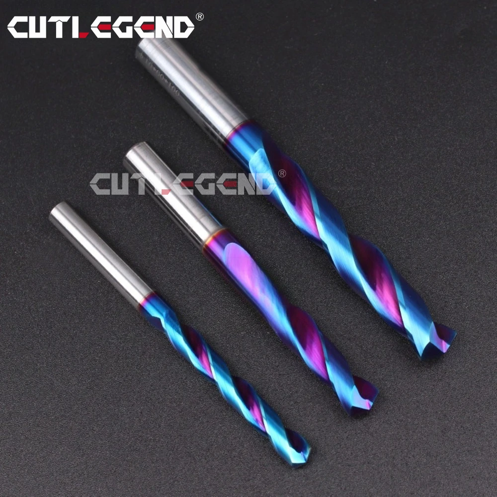 CUTLEGEND HRC70 Vollhartmetall-Bohrer Nano-Blau-Beschichtet Gerader Schaft Hartmetall-Spiralbohrer 1,0-17mm für gehärteten Stahl – Detail 6