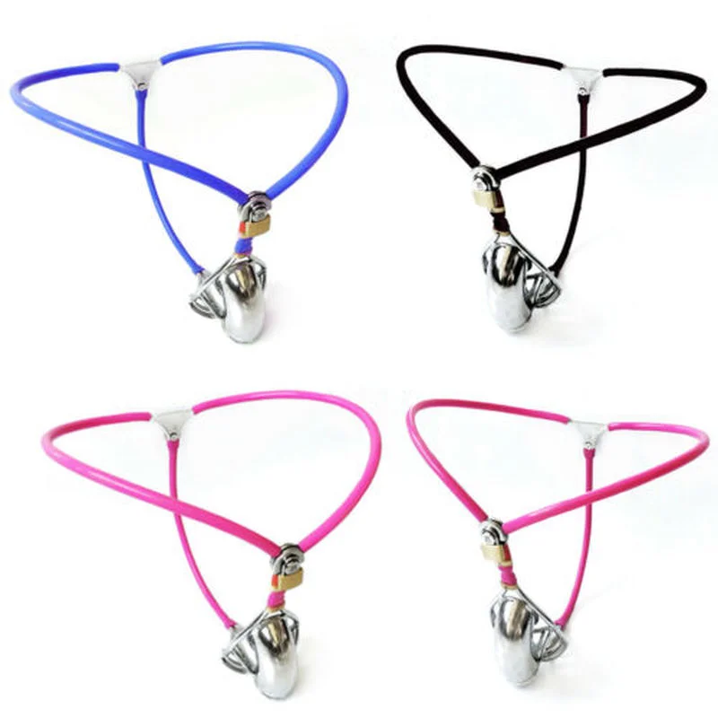 Pink Stainless Steel Male Chastity Belt Device Adjustable Hollow&Half Hollow Bird Cage 6 PLUGS for choose Breathable Underwear