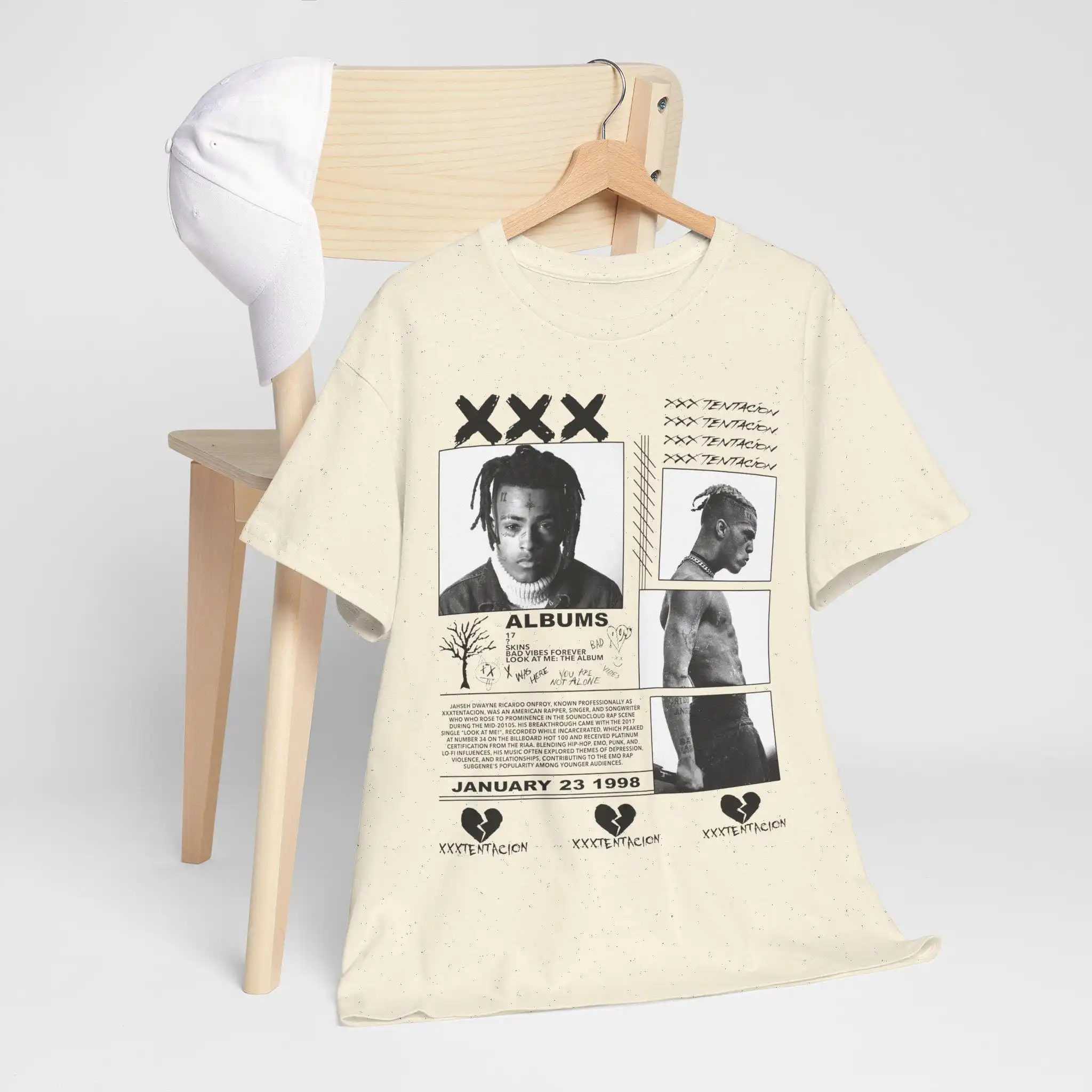 XXXTentacion Fan T-Shirt: Rapper Merch, Unisex Baumwoll-T-Shirt – Detail 3