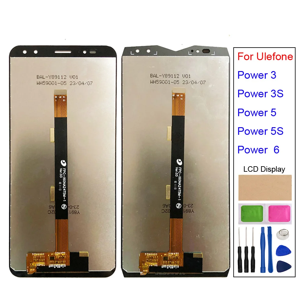 

For Ulefone Power 5 5s LCD Screen For Ulefone Power 3 3S Power6 LCD Display Touch Screen Digitizer Assembly Replacement