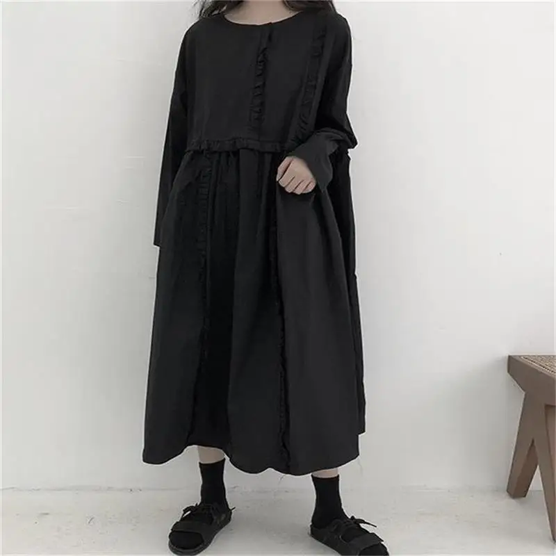 

Women's Dress Spring And Autumn New Urban Youth Fashion Casual Autumn Temperament Large Size Long Sleeve Skirt