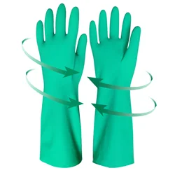 Durable High Temperature Waterproof Dishwashing Acid and Alkali Resistant Nitrile Gloves Kitchen Clean Tools