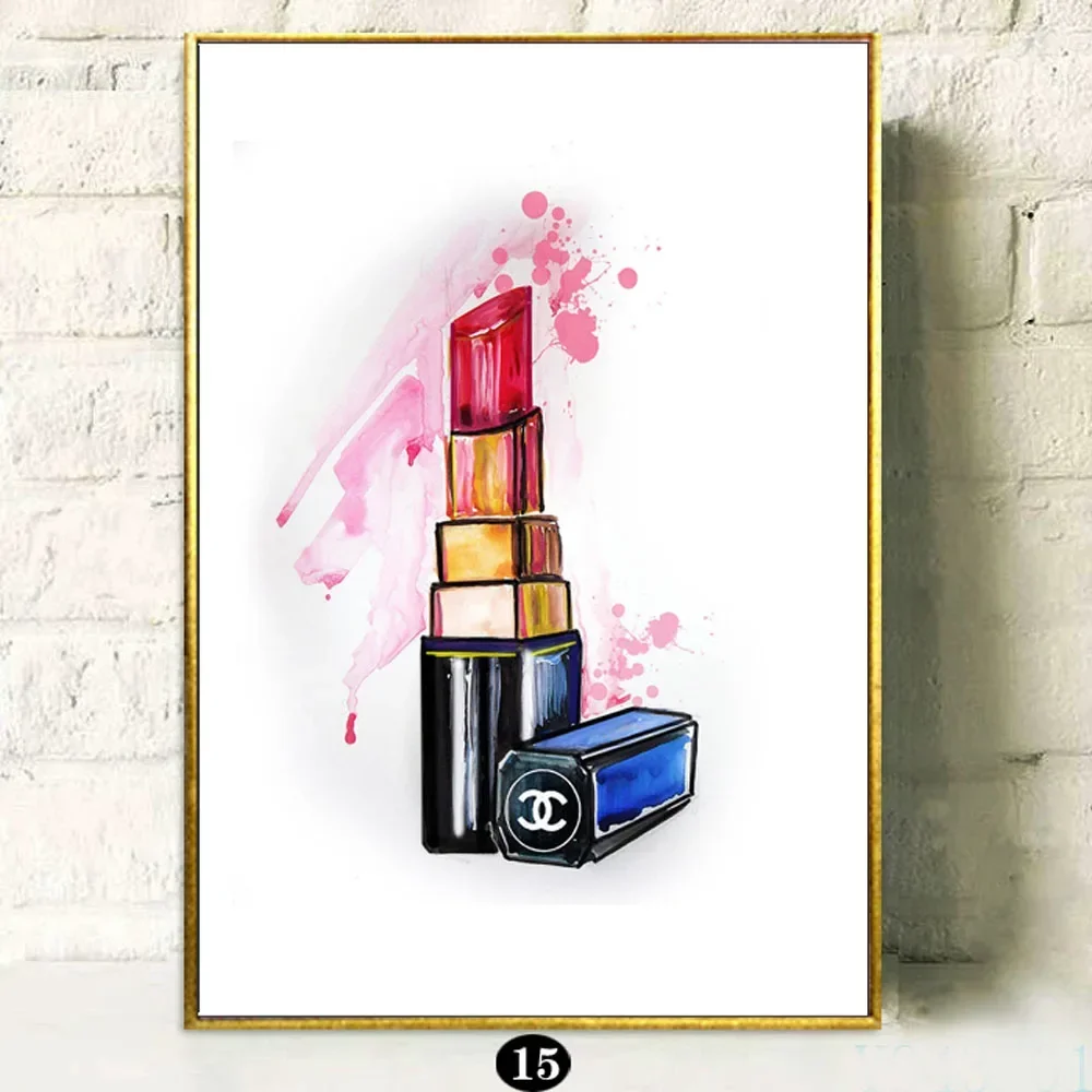 سبا مسمار البولندية الجمال الوجه مستحضرات التجميل ماكياج أحمر الشفاه صالون الملصقات صور قماش جدار ديكور المنزل لوحات غرفة الديكور