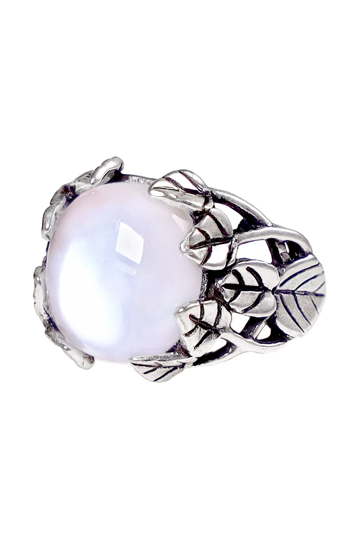 Oxdized Rings Mother of Pearl Doublet Garden Ring Jewelry Gifts for Women Men