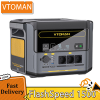 VTOMAN FlashSpeed 1500 Portable Power Station, 1548Wh LiFePO4 Battery, 1500W Output, 12V DC and 100W Type-C Ports, with 12 Ports