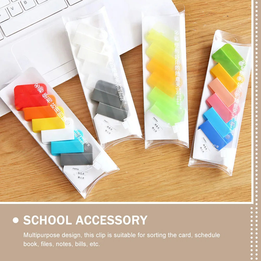 12 قطعة مشابك فرز الملفات مقاطع بلاستيكية متعددة الوظائف لمكتب المنزل والمدرسة وثيقة تنظيم مشبك بلاستيكي محمول #6