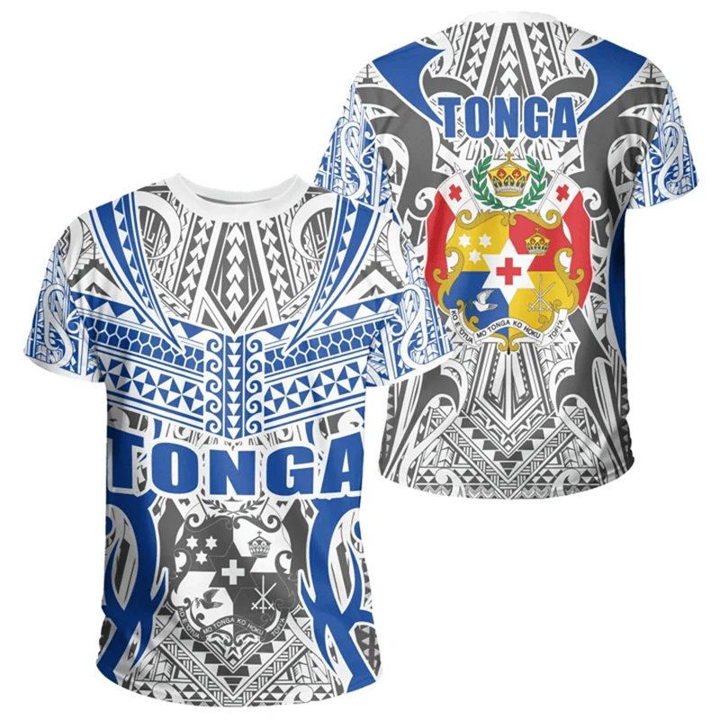 New 2025 Men T Shirt Tonga Flag Graphic 3D Printed Oversized T-shirts For Men Women Fashion Short Sleeve Tops Sport Streetwear