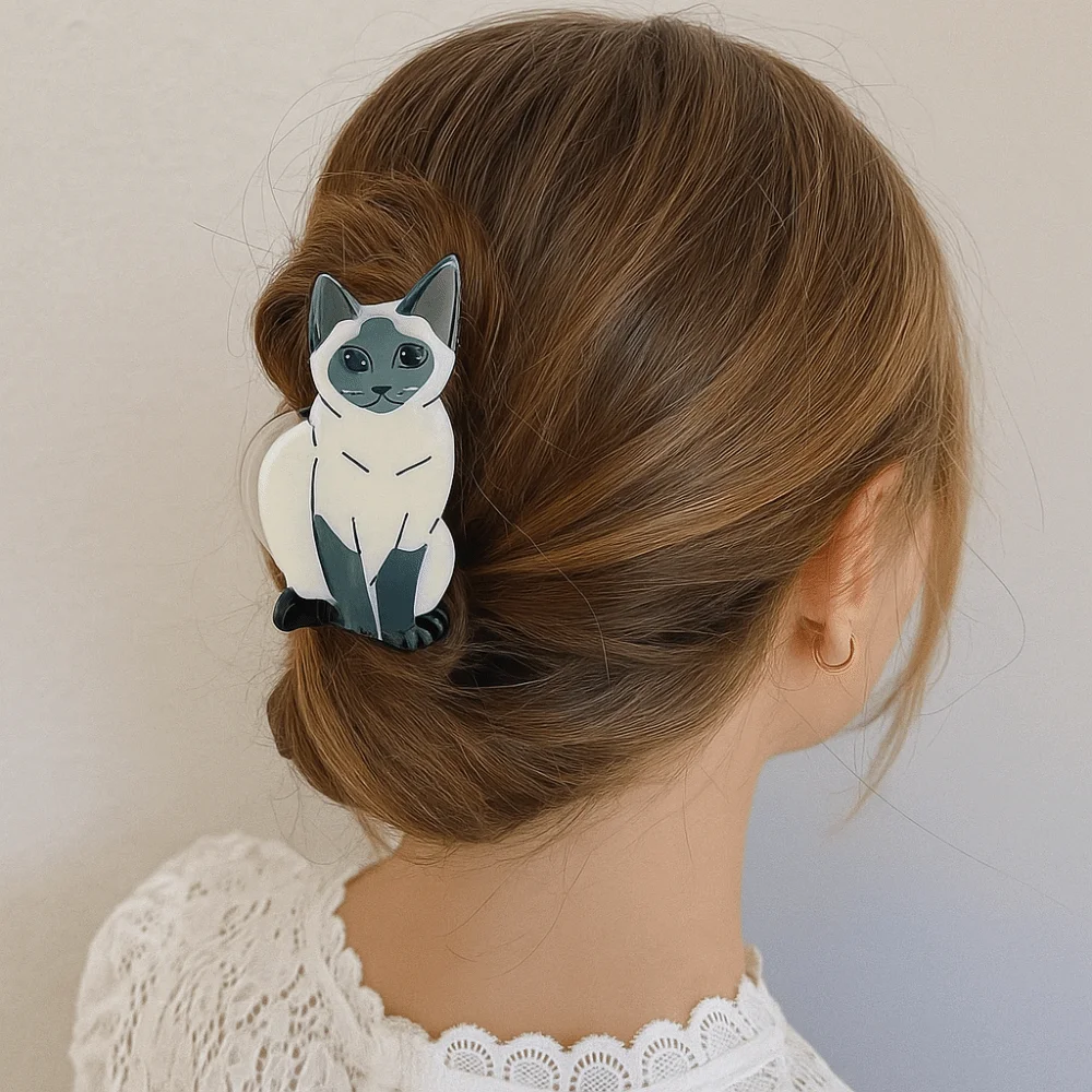 

Модная уксусная кислота, ацетат, кошачья шерсть, коготь, заколка для волос для домашних животных, заколка для волос в виде животных, мультяшный корейский стиль, зажим в виде акулы, женский