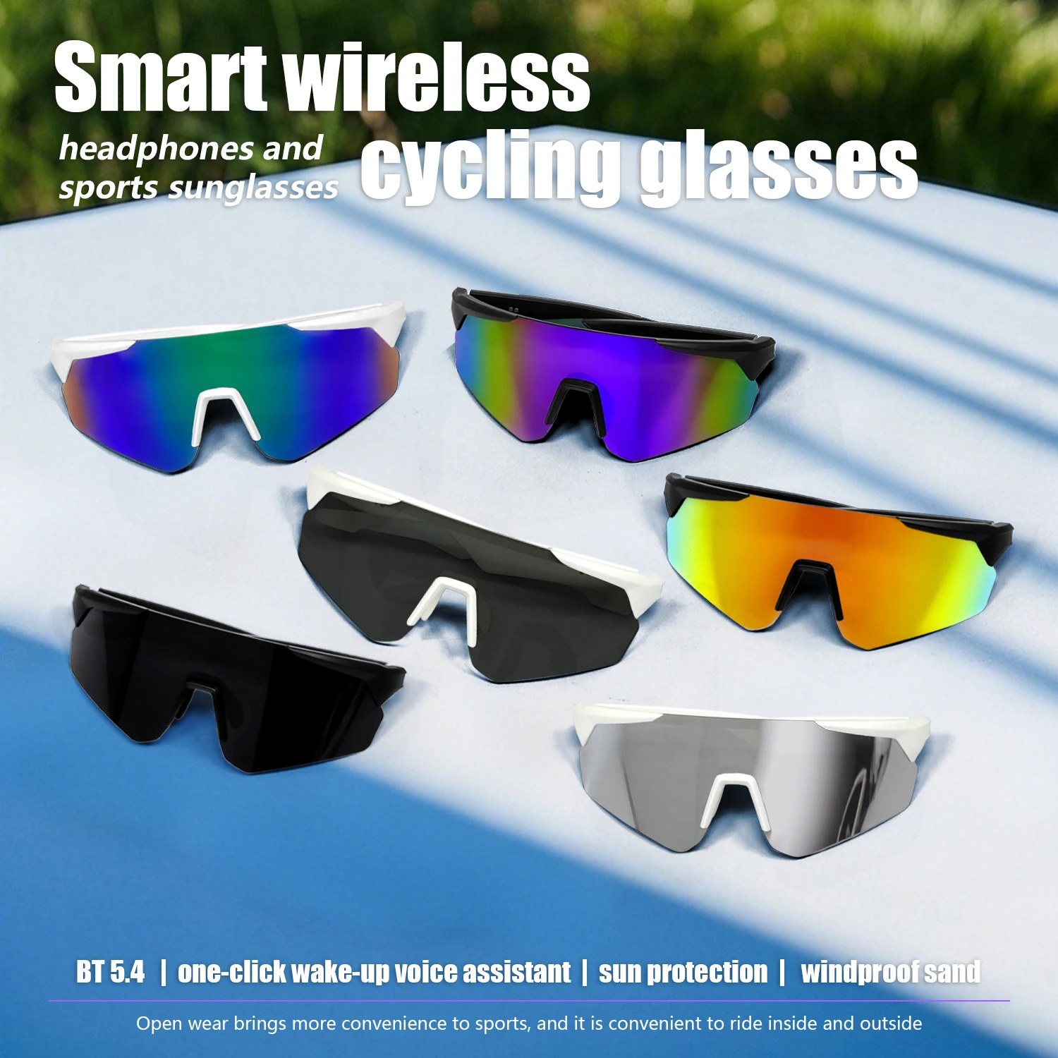 

LIGE AI Outdoor Cycling Running Bluetooth Smart Glasses Music Playback Smart Sunglasses Mountaineering Fishing Sports Glasses