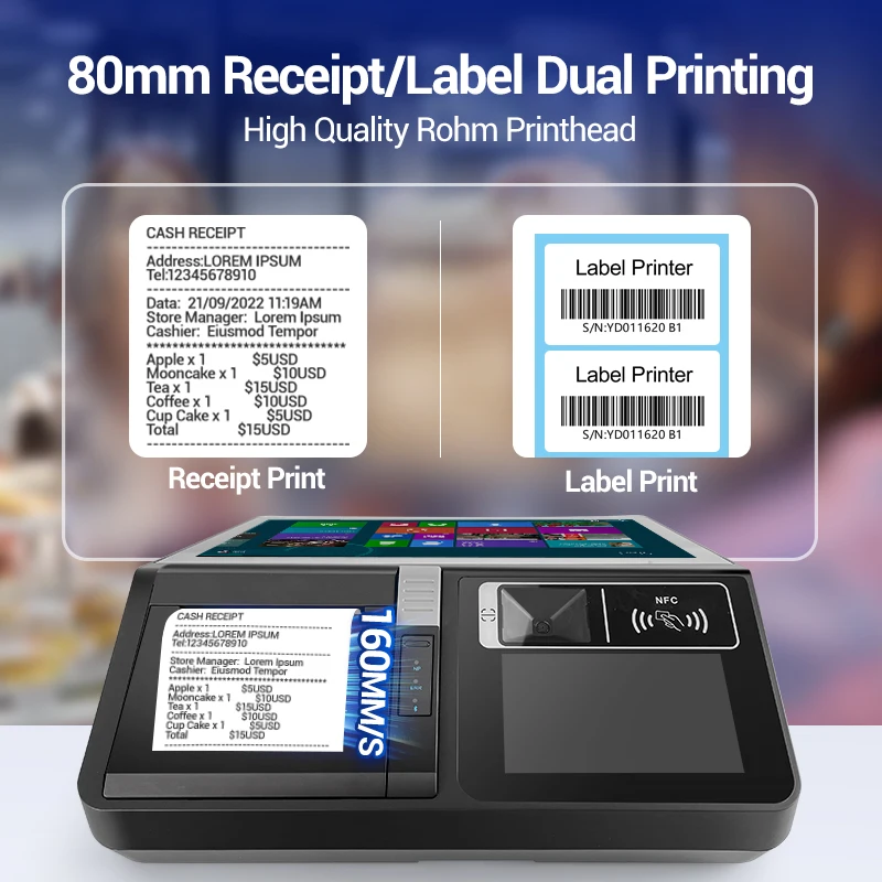 نافذة 11.6 بوصة حتى نقطة نهاية ماكينة الصراف الآلي للكمبيوتر بلازا إدارة طابور نقاط البيع نظام المبيعات القهوة مع نقطة نهاية Pos للطابعة #3