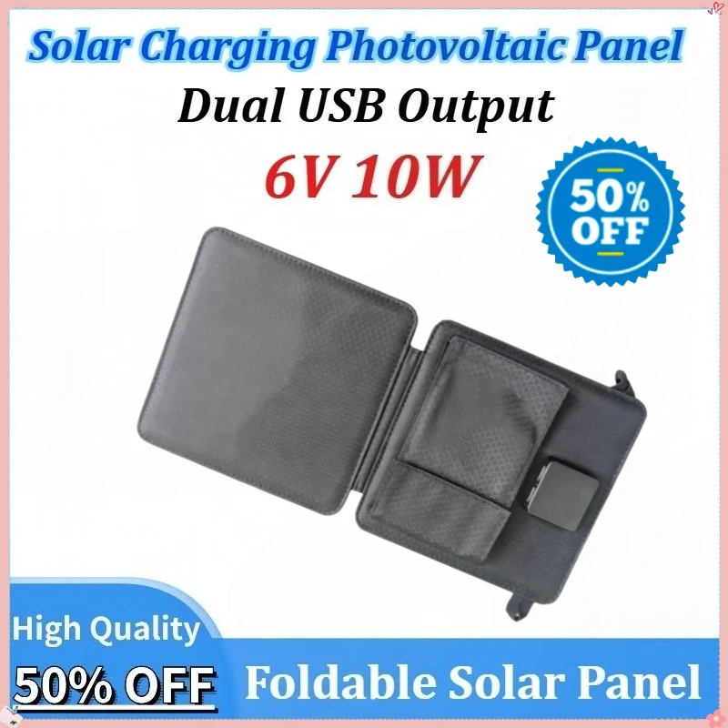 

New 10W Portable Monocrystalline 6V Solar Panel Foldable Charger Efficiency Panel Waterproof for Power Station Camping Hiking