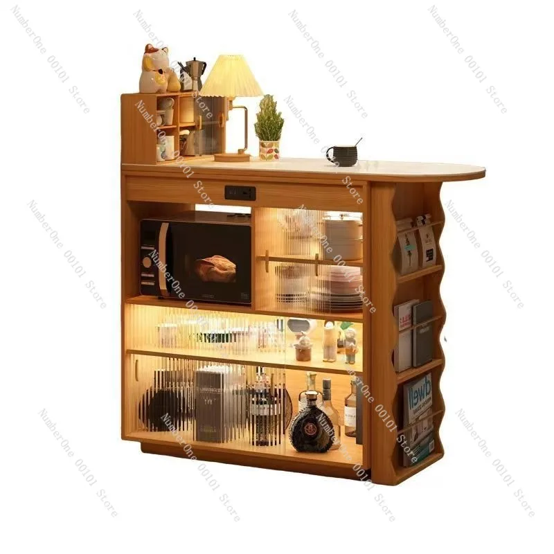 

Полностью мобильная барная стойка-стол и тумбы, раскладной буфет для небольших помещений, для дома, гостиной, в японском стиле островной стойки