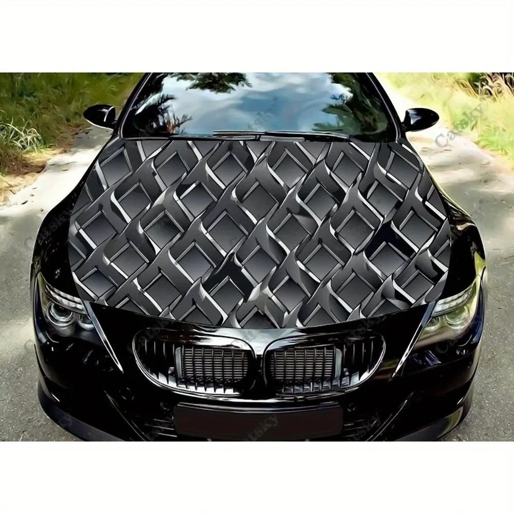 

Matallic Grill Cover Pattern Car Hood Wrap Color Vinyl Sticker Truck Graphic Bonnet Auto Accessories Decor Protect Decal Gift