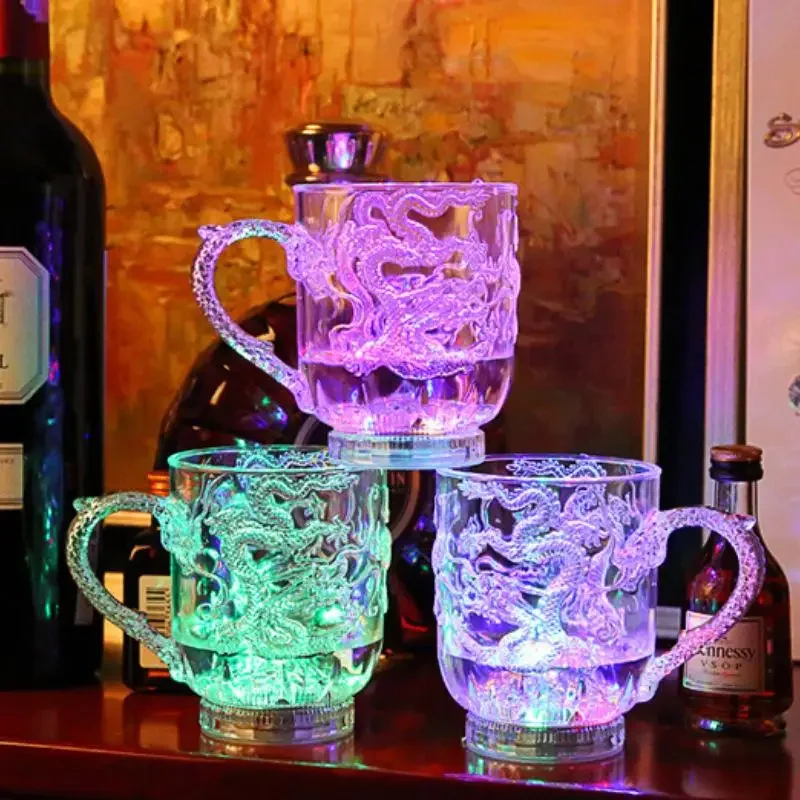 LED Flash Magic Color Changing Dragon Cup Water Activated Light-Up Beer Coffee Milk Tea Wine Whisky Bar Mug Travel Gift - Image 3