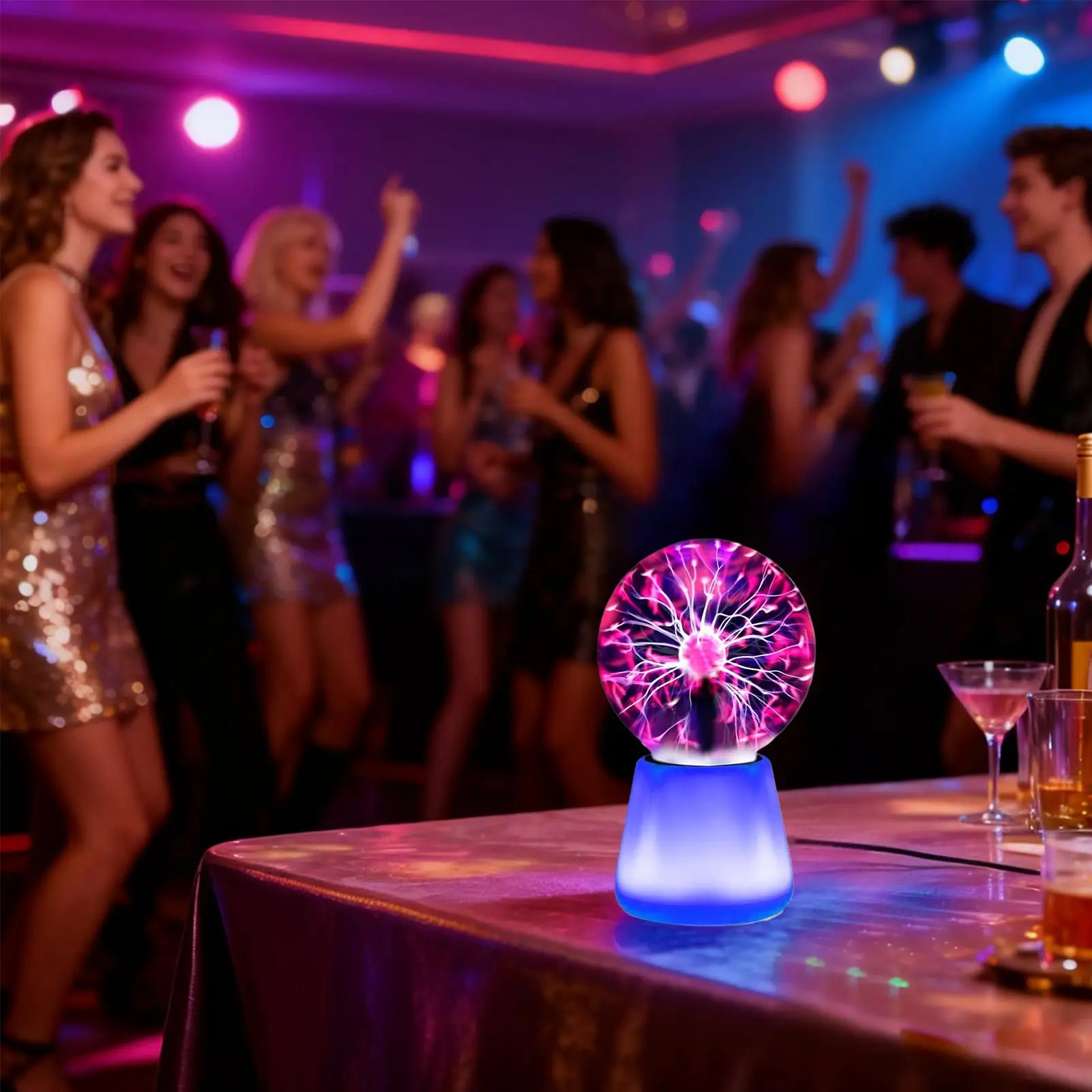 

Table Lamp USB Powered Touch Sensitive Party Prop 7-Color LED Plasma Ball Lamp Interactive Touch Lighting Globe For Ambience