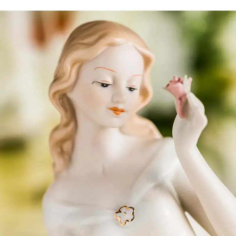 Graceful Beauty Statue Angel Characters Ceramic Sculpture Desk Decoration Figure Figurines Modern Home Decor Artwork Ornaments view 3