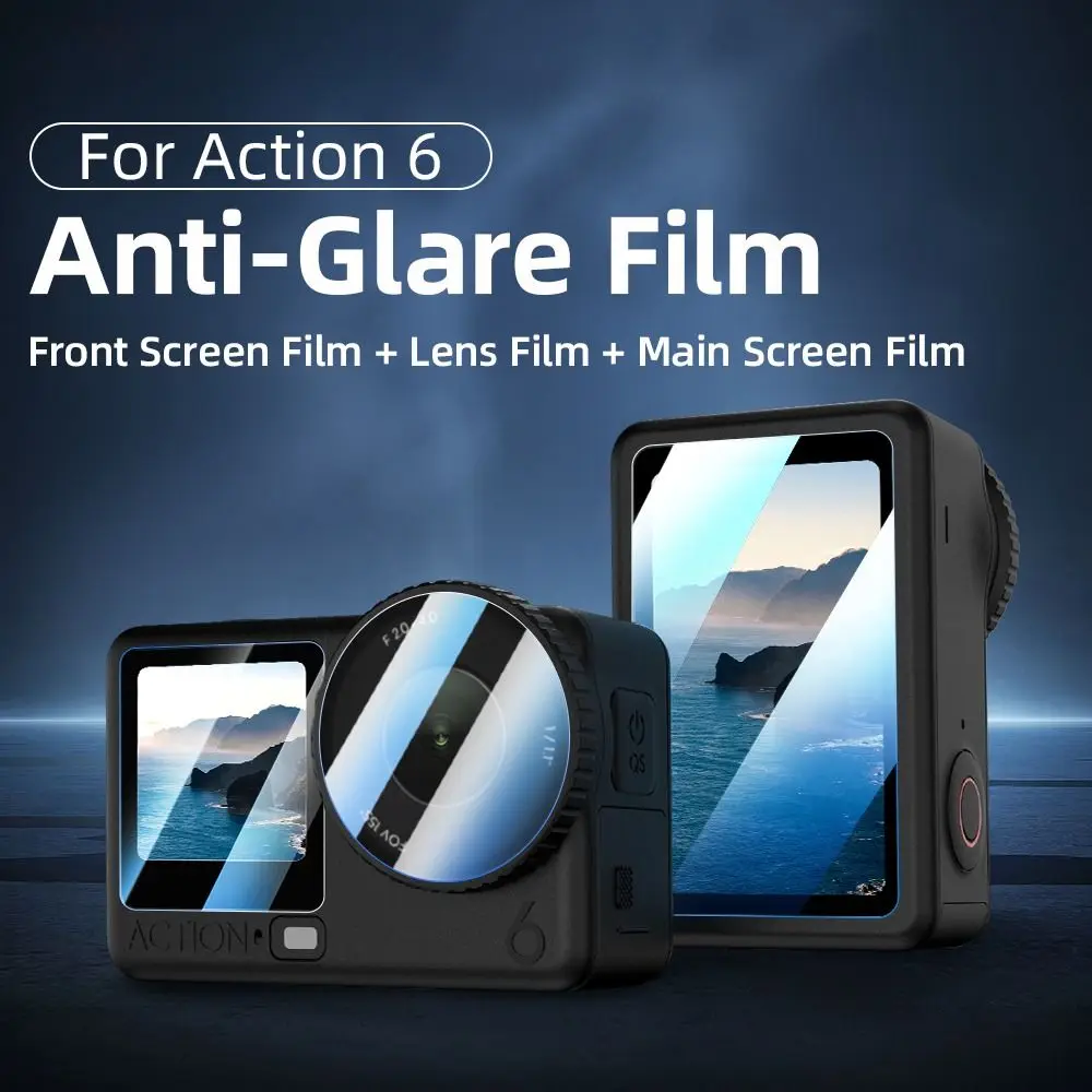 2Sets Tempered Glass Protective Films HD Hard Screen Protector Anti-scratch Lnes Films for DJI Osmo Action 6