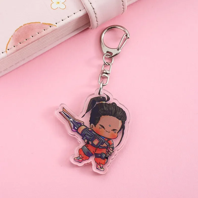 Apex Legends Gibraltar مفتاح الحياة سلسلة مفاتيح مصنوعة من الأكريليك قلادة شخصية البطل موضوع مجوهرات إكسسوار من البر الرئيسى للصين #3