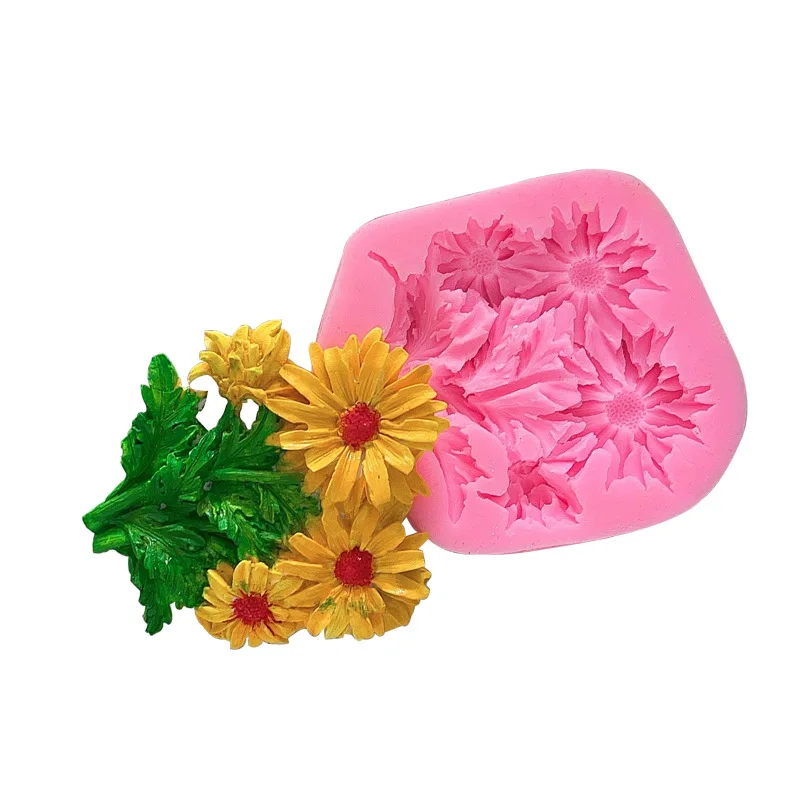 New flower silica gel sugar turning grinding tool cake chocolate decoration manual soap aromatherapy gypsum mold