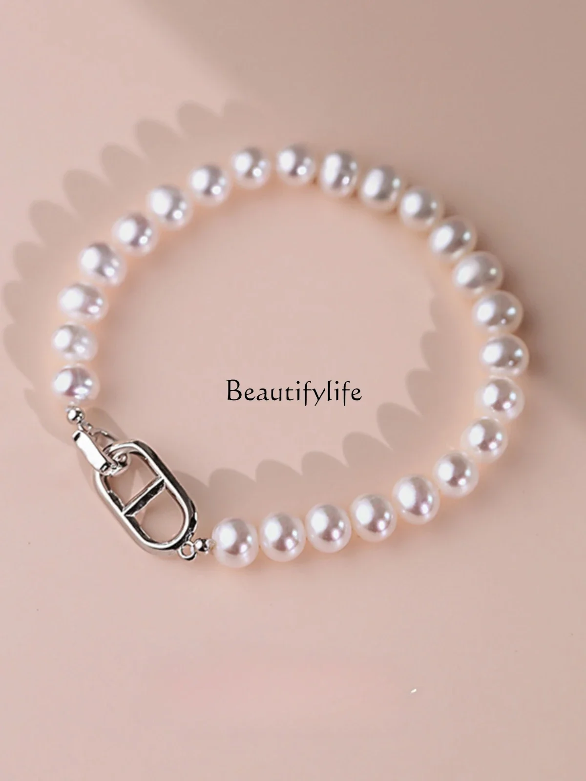 

Freshwater Pearl Sterling Silver Bracelet for Girls, Light Luxury Minority, New Beaded, Exquisite