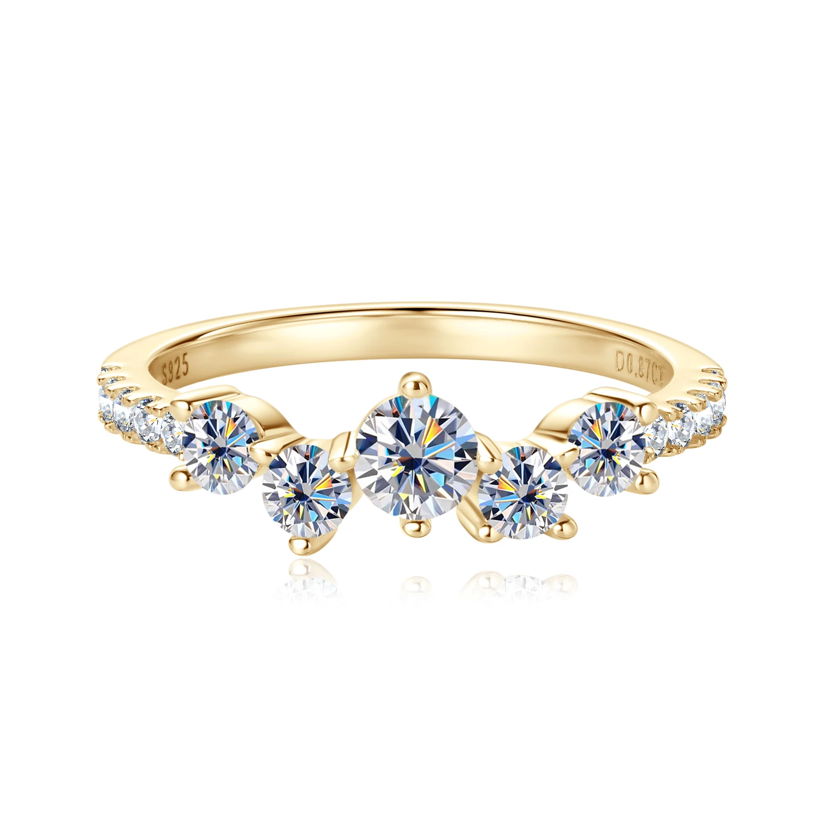 

Anziw Real 4mm&3mm&1.6mm Moissanite Engagement Ring Delicate Wedding Rings 925 Silver for Women Bands Finger Jewelry Certificate