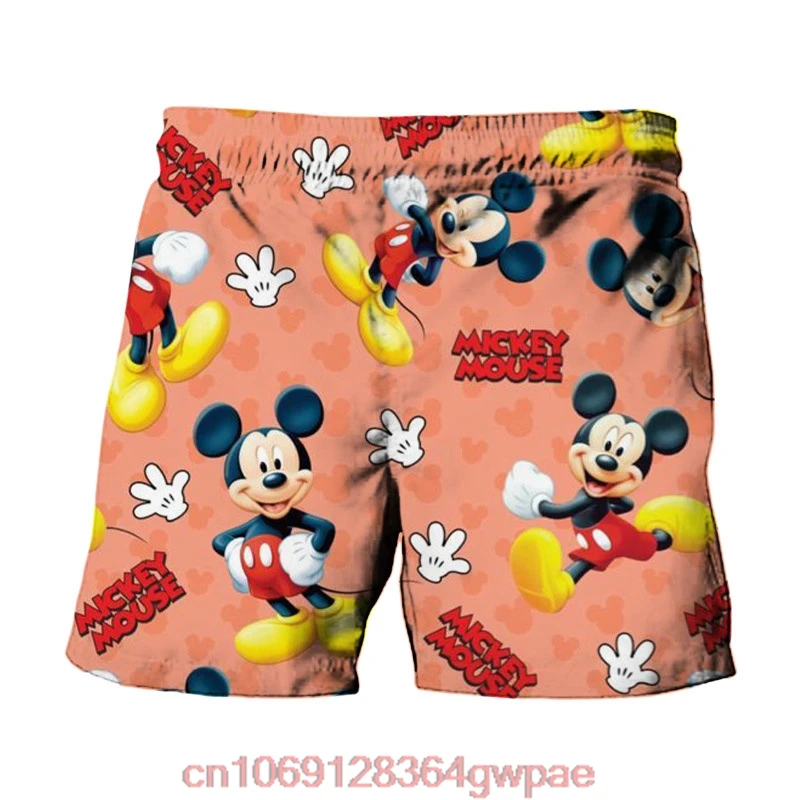 Disney Mickey 3D printing men\'s beach shorts summer new cartoon casual loose breathable running swimming men\'s shorts