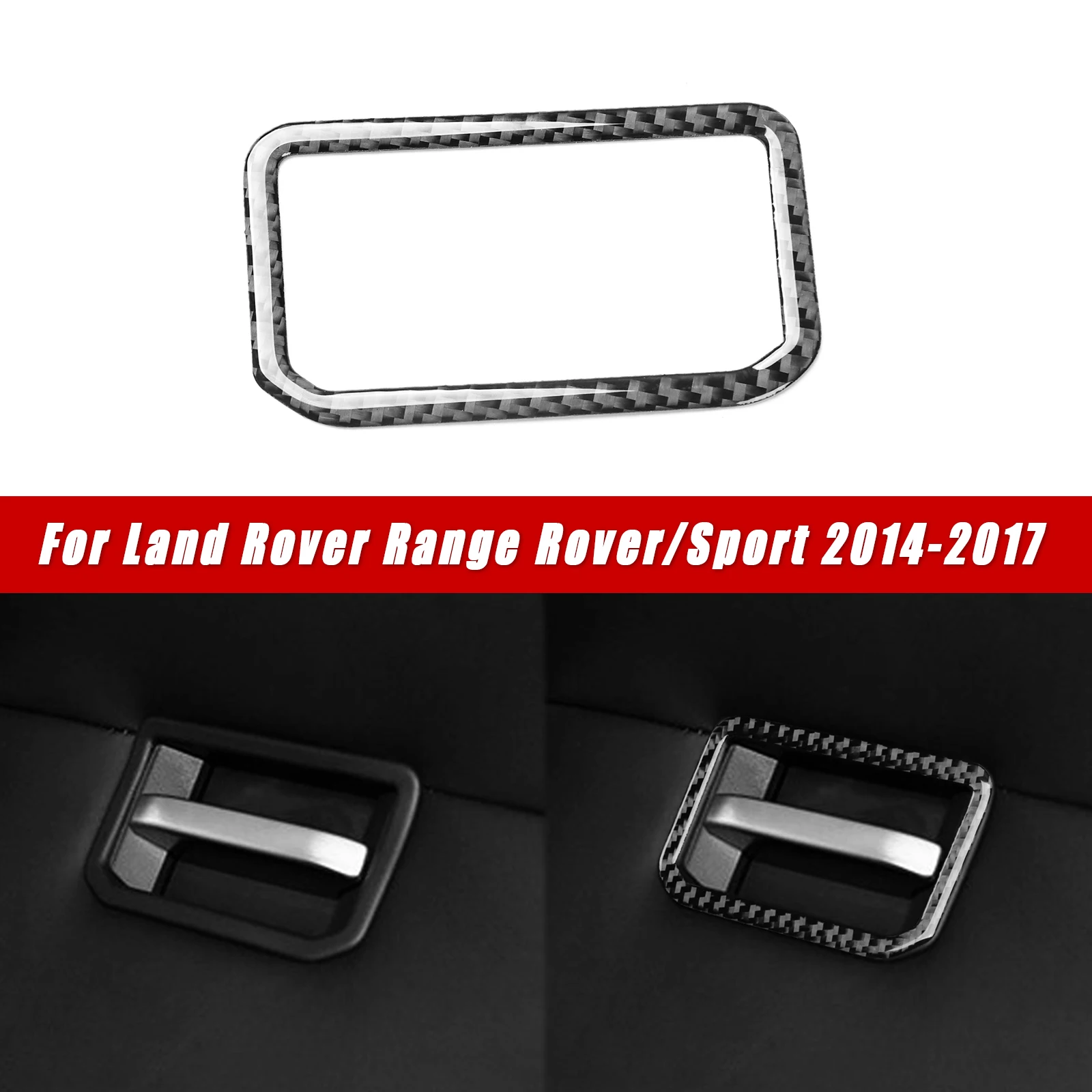 For Land Rover Range Rover/Sport 2014-2017 Car Interior Trim Accessories Real Soft Carbon Fiber Stickers Rear Armrest box Switch