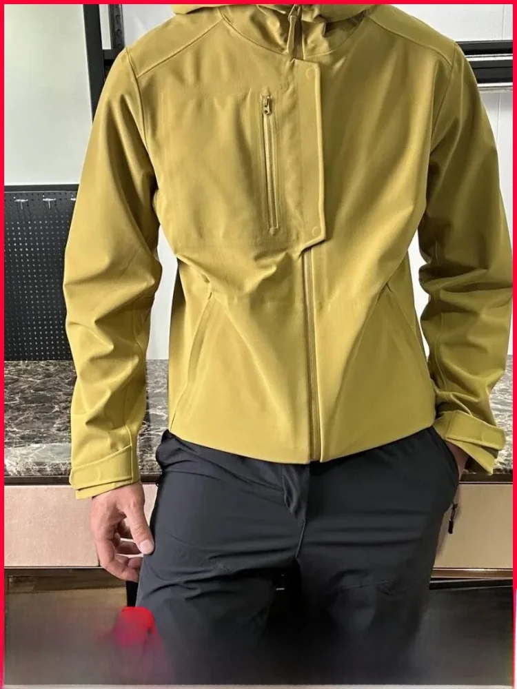 

Мужская ветрозащитная водонепроницаемая куртка-парка с капюшоном, стандартный крой, весна-осень, нейлон, спандекс, застежка-молния