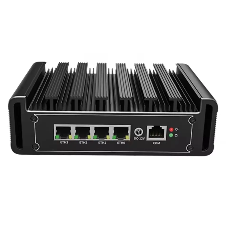 Mesin Router komputer Mini, Intel N100 Mini PC Firewall 4x2.5G LAN i226-V N5105 N6000 J4125 Fanless Soft Router komputer pfSense Proxmox Host