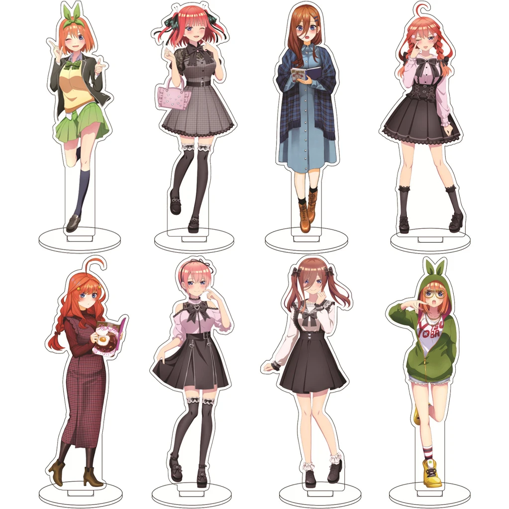 Figura acrílica de 16 cm de anime The Quintessential Quintuplets, Nakano Nino, Nakano Yotsuba, Nakano Miku, Nakano Itsuki, soporte decorativo.