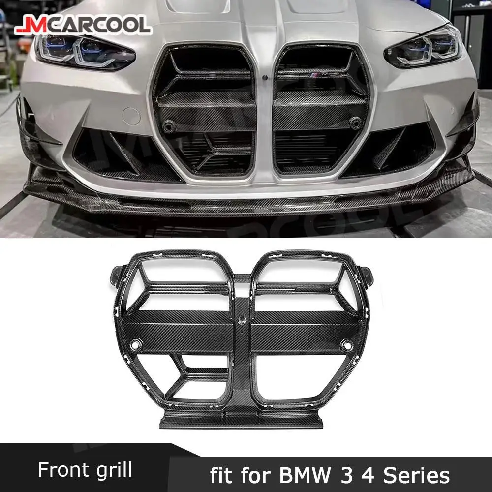 

Dry Carbon Fiber Front Bumper Grille Front Racing Grille Trim Cover For BMW 2021+ M3 G80 M4 G82 G83 Car Styling