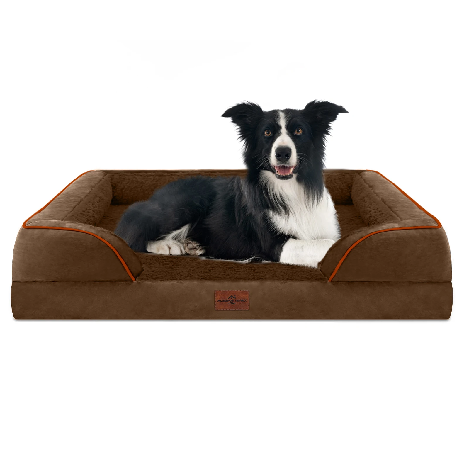 Comfort Expression Orthopedic Dog Bed with Waterproof Egg Crate Foam Washable Cover Sofa Bed for Large Dogs Multiple Sizes