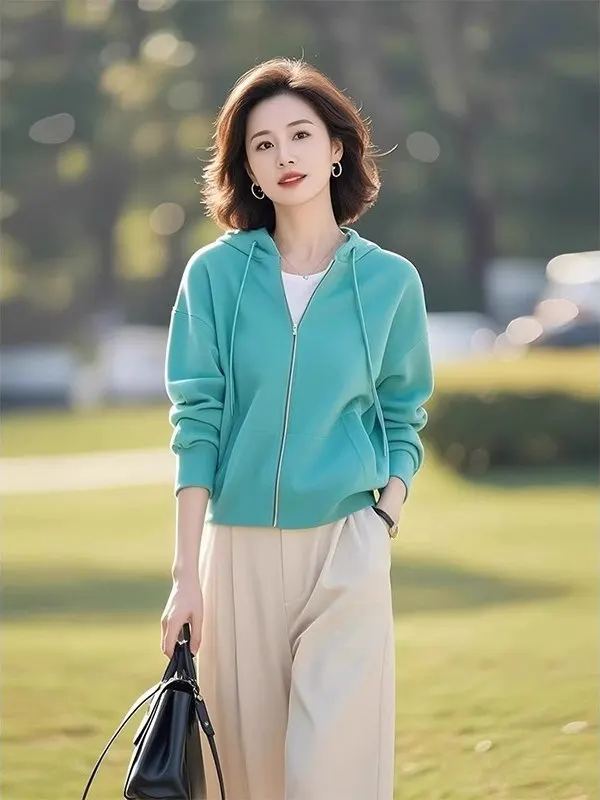 

Новая весенняя коллекция: женская толстовка озерного синего цвета, повседневный дизайн, сенсационная новинка, маленький размер, удобная, в корейском стиле, длинный рукав.