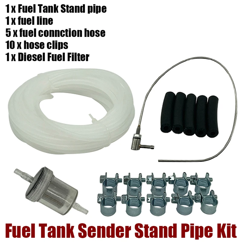 

Fuel Tank Standpipe Kit Replaceable Parking Heater Fuel Line Oil Fuel Filter Kit for Eberspacher Webasto Heater Diesel Hose Clip