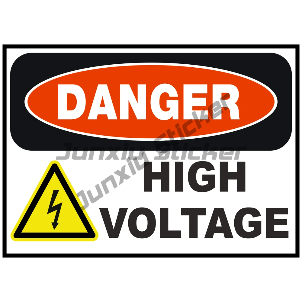 Warning Danger danger high voltage Hazard Be careful there is electricity Vinyl Sticker Car Truck Window Decal Electric Shock