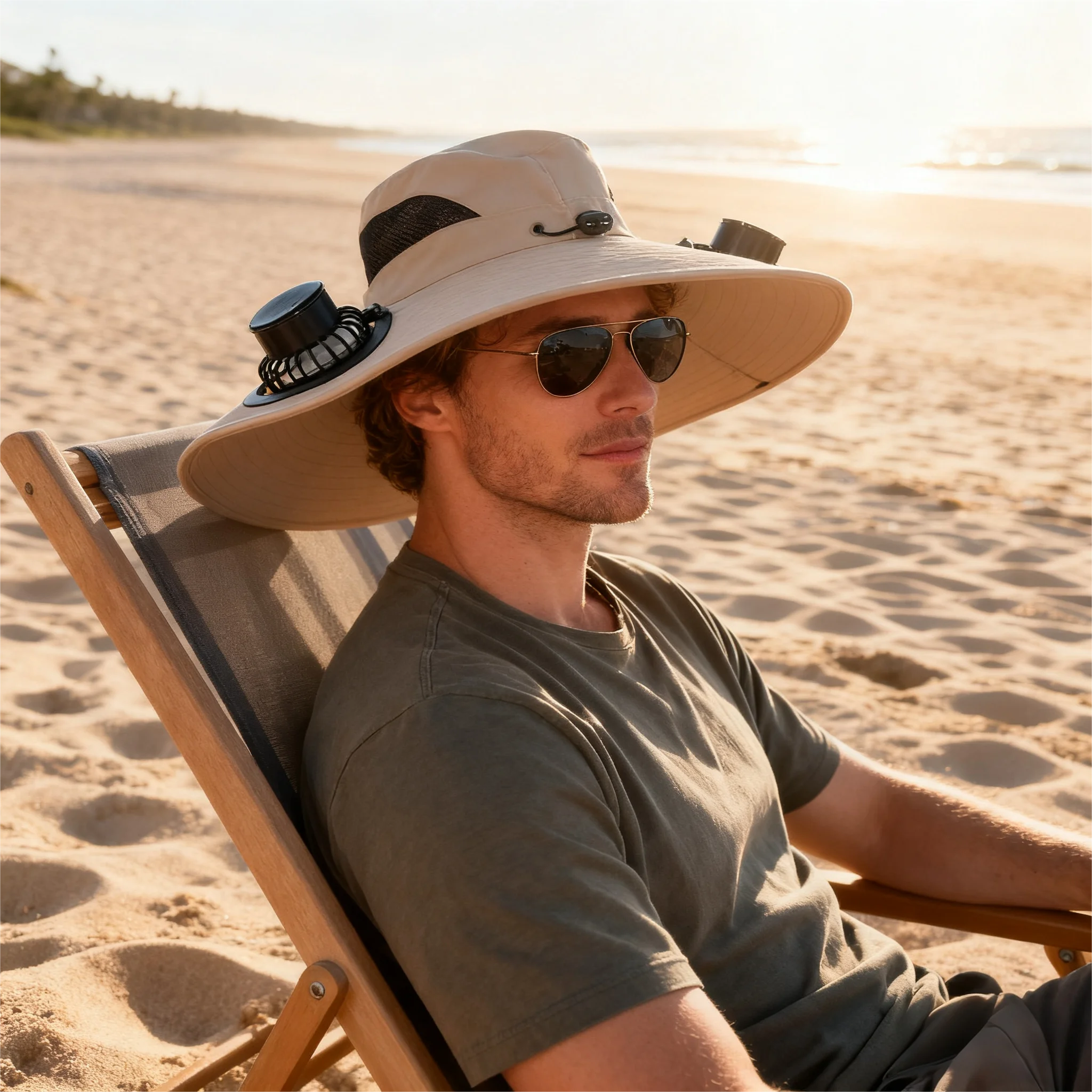Solar Powered Sun Hat with Built-in Fan - Outdoor Activity UV Resistant Cooling Cap, Lightweight and Breathable, Suitable for Hi