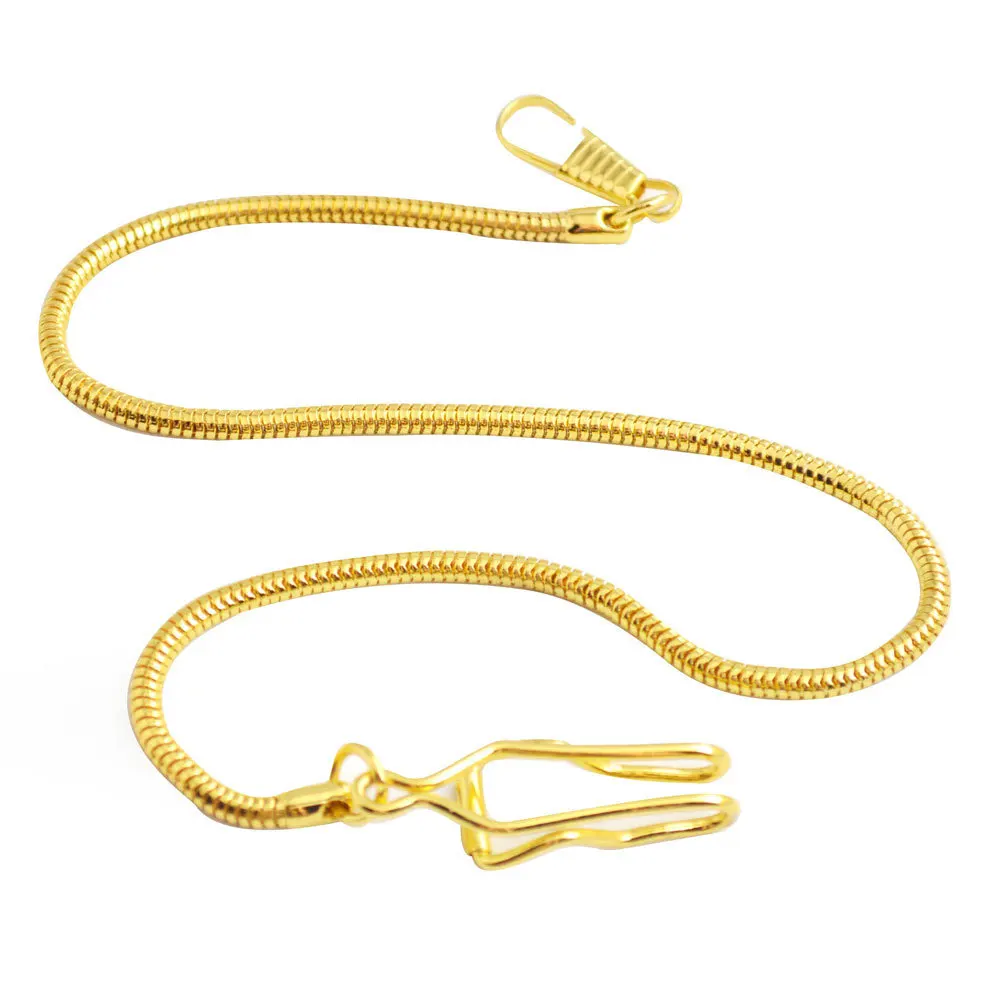 2 Pcs Golden Snake Slim Key Serpent Metal Packet Watch Chain Clothes Accessories Jeans