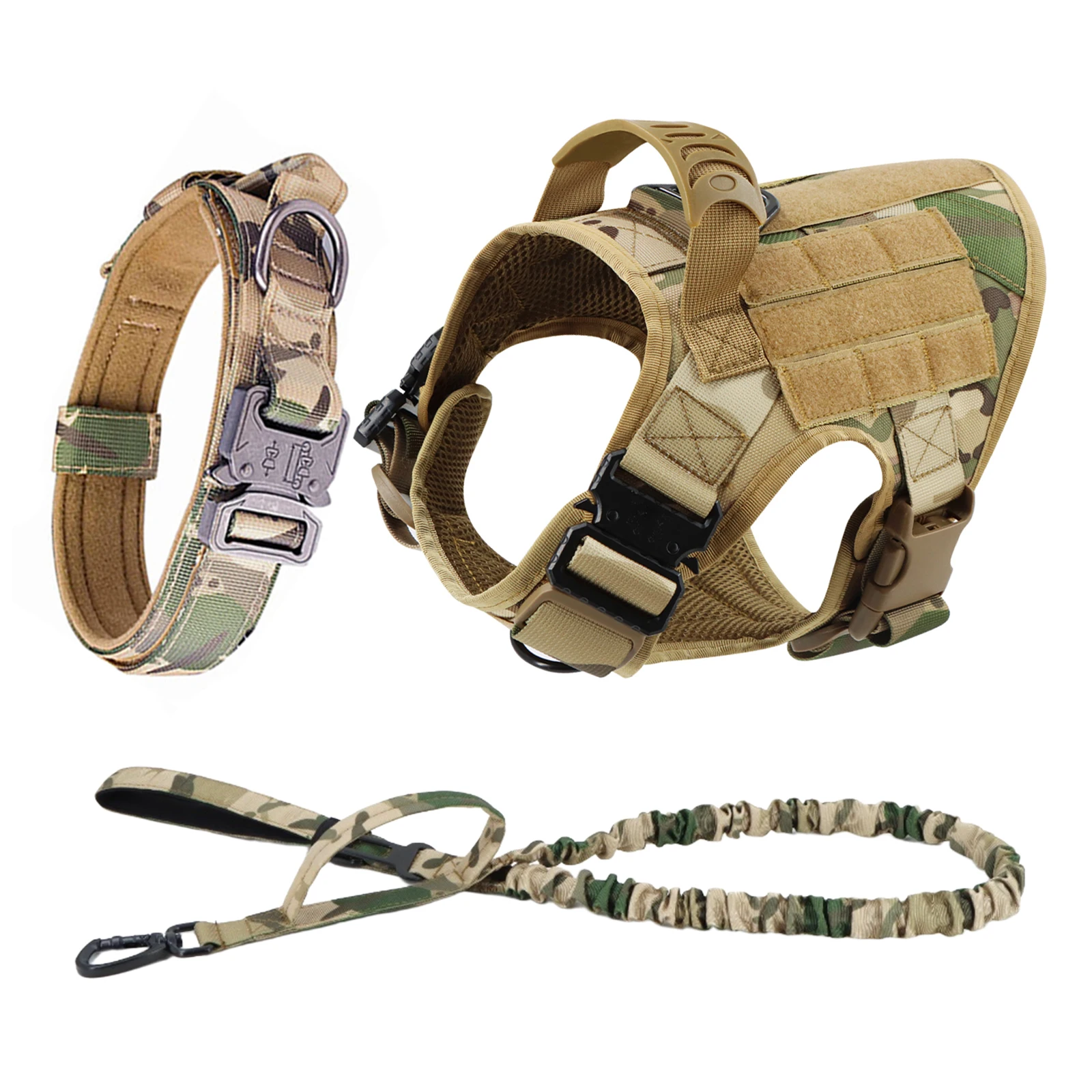 Tactical Large Dog Harness Vest and Leash Set for German Shepherd Malinois