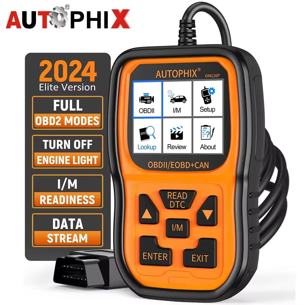 

Autophix OM126P OBD2 Scanner Code Reader Professional Automotive Scanner EOBD JOBD Universal Scan Tools OBD2 Car Engine Analyzer