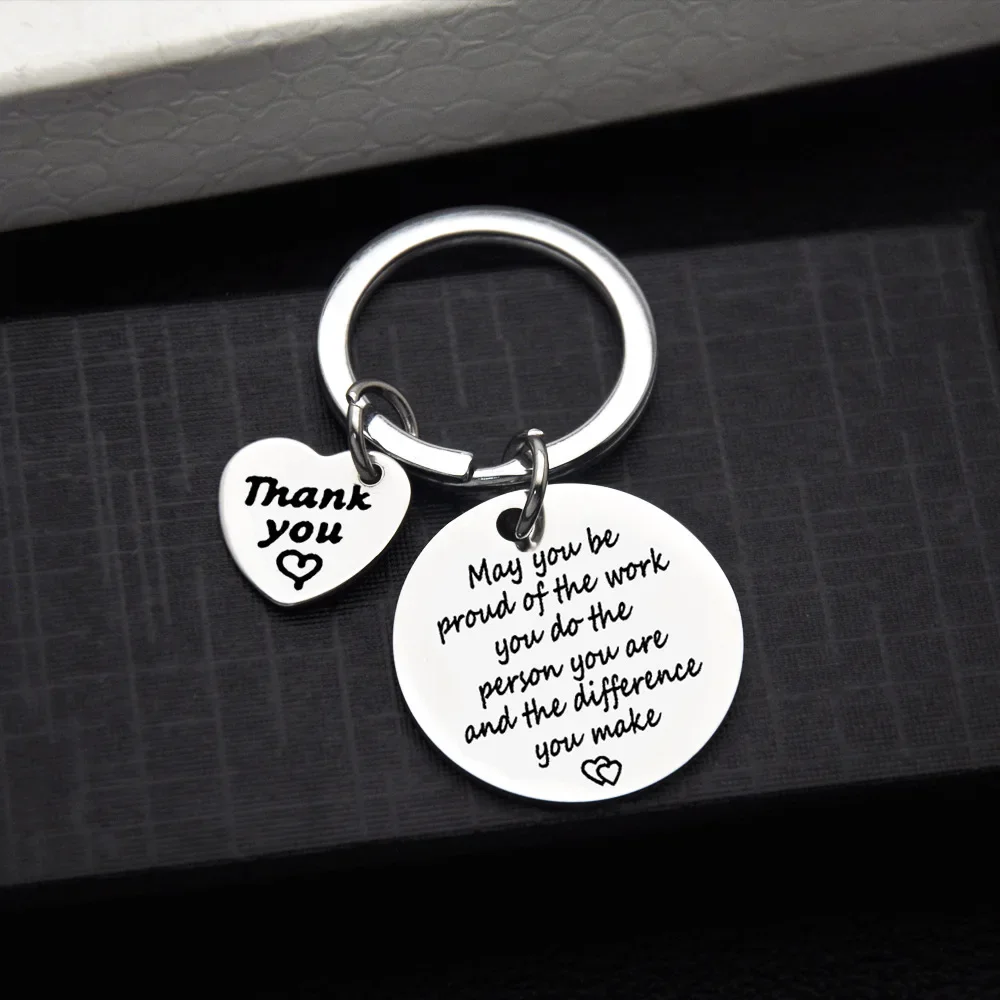 Metal Colleague Friends Coworker Family Gift Stainless Steel Keychain Keyring Hanging Ornament Letter May You Be Proud Of The Wo