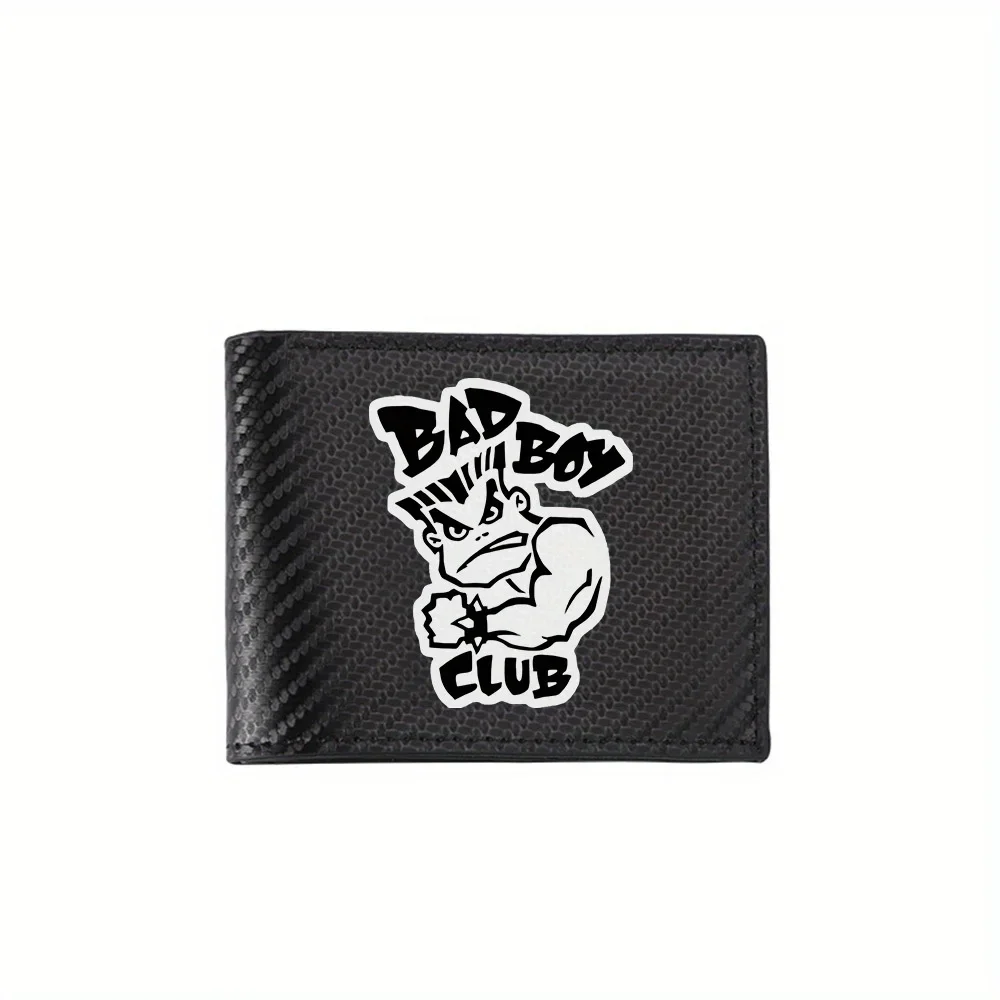 Angry boy club badge design Men's Wallets Simple Business Modern Stylish Printing Design Gifts For Father Boyfriend Christmas Lo
