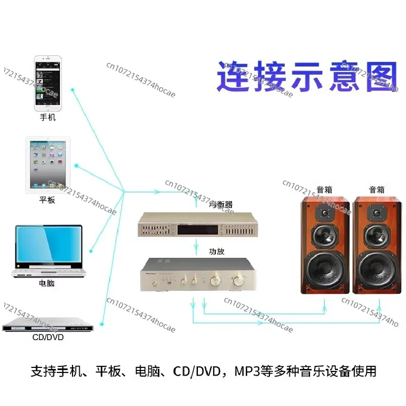 220V EQ-898 Bluetooth USB HIFI Digital HD Stereo Preamplifier Equalizer Built-In  Home Stage Equalizer Dual 10 Segments EQ-898