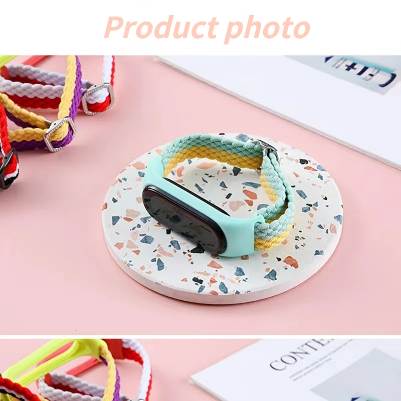 Braided nylon strap with buckle For Xiaomi Mi band 7 6 5 4 Smart Bracelet Adjustable Breathable Wristband For Xiaomi Mi band 4 3