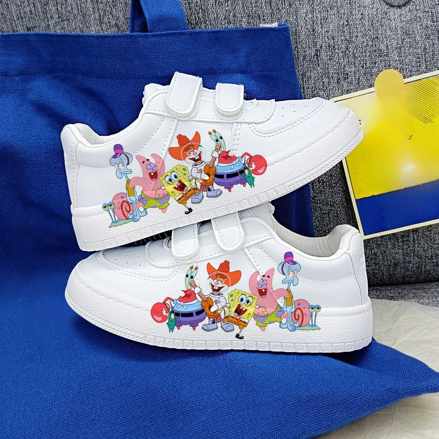 Original cartoon SpongeBob SquarePants princess cute Casual shoes soft sports shoes for girlfriend gift EU size 25-38