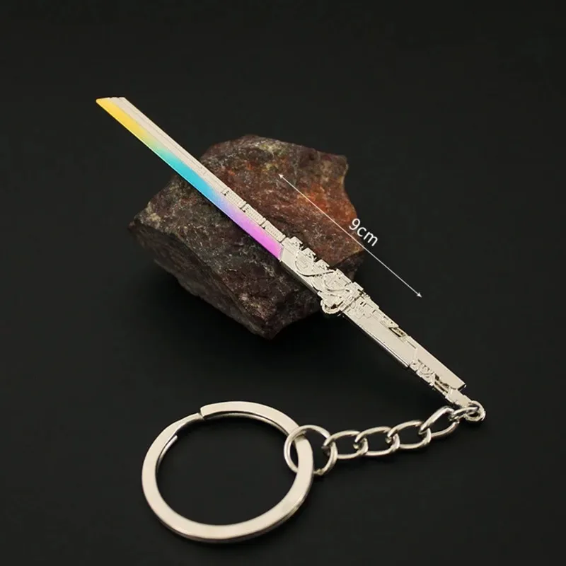 9 سنتيمتر سايبر المفاتيح الحرارية كاتانا تأثيري سبيكة كيرينغ سلاح نموذج السلامة اكسسوارات قلادة حلية عيد ميلاد اللعب هدية الأولاد #4